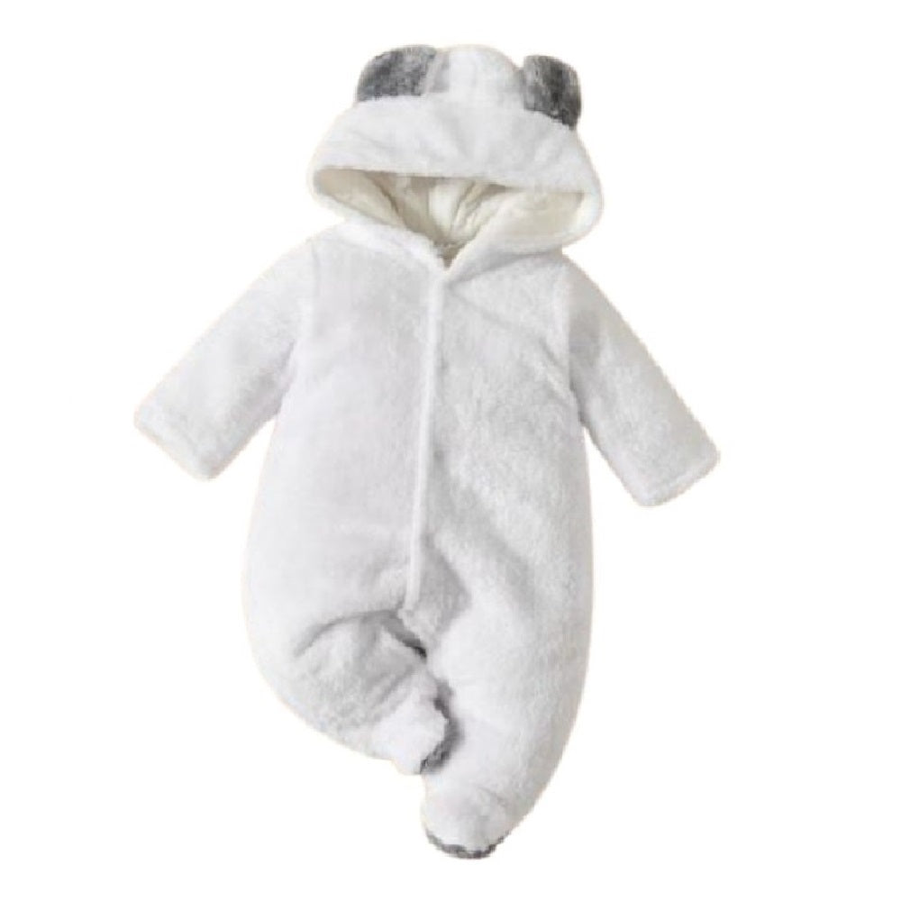 Macacão 3D Fleece PatPat Urso Branco